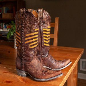 Old Gringo Eleanor Brass American Flag Cowboy Boots - Womens 5.5 B